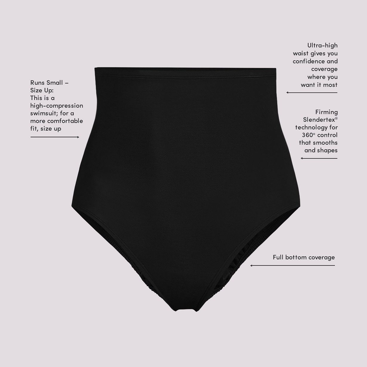 Women's Slender Separates Ultra High Waisted Bikini Swim Bottoms