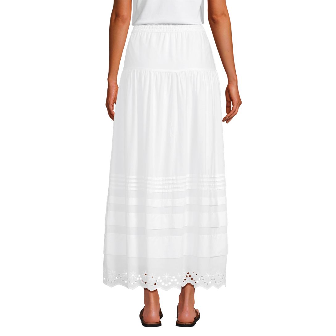 Women's Voile Tiered Eyelet Maxi Skirt