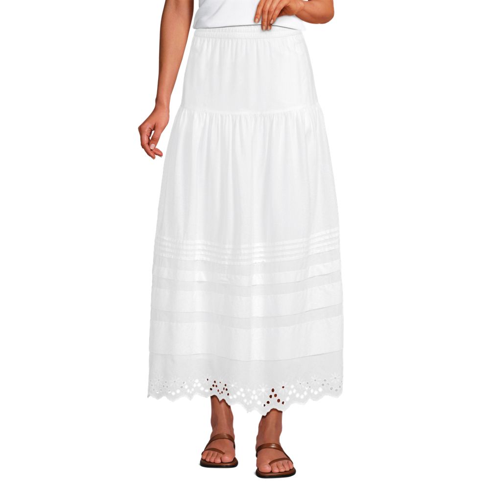 【NOT KNOWING】 Tiered Eyelet Maxi Skirt /追跡付 Tiered Eyelet Maxi Skirt (BLACK) - NOTKNOWING | 60% - Asian
