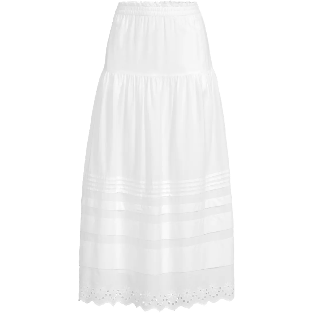 Women's Voile Tiered Eyelet Maxi Skirt