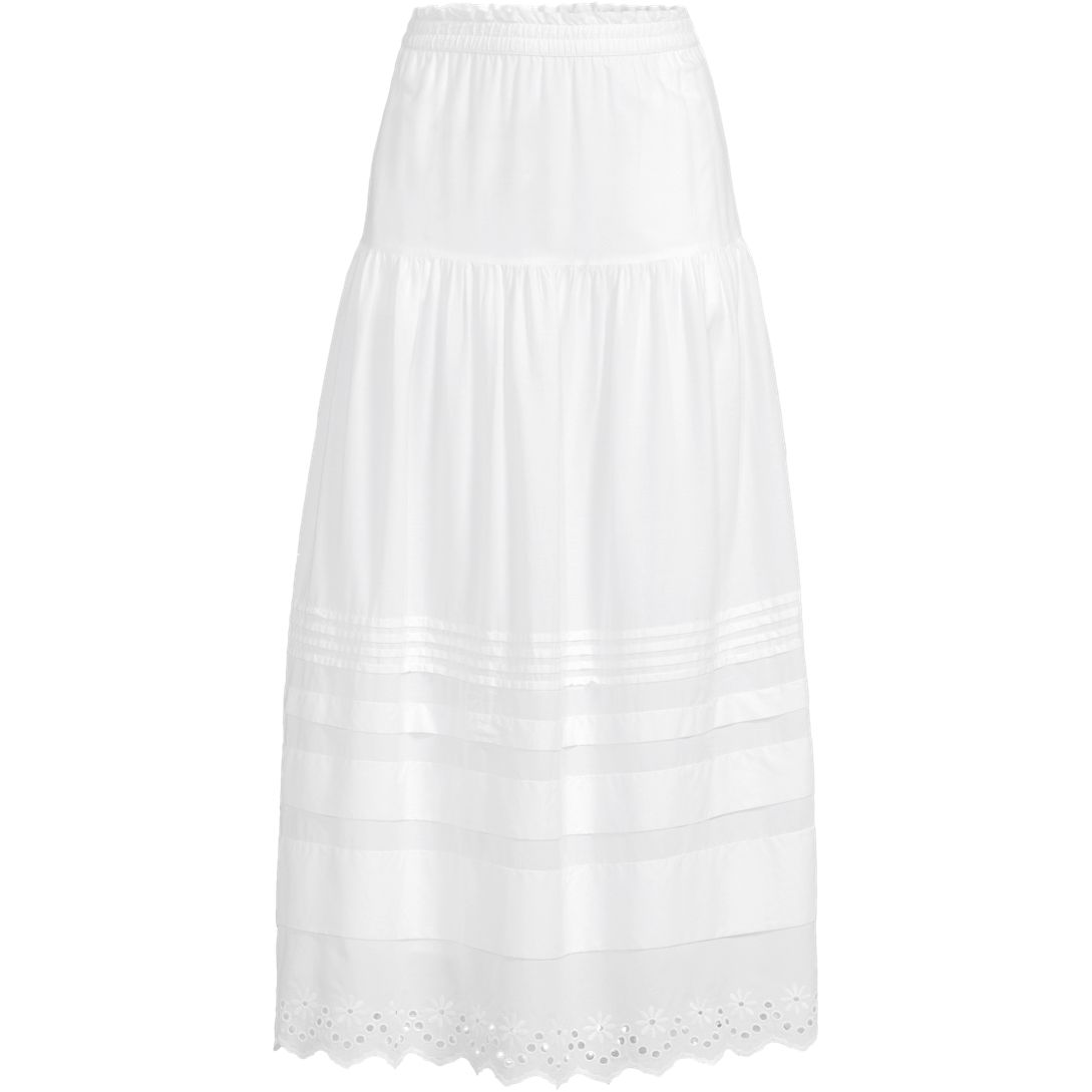 Women's Voile Tiered Eyelet Maxi Skirt