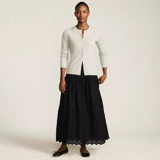 Women's Voile Tiered Eyelet Maxi Skirt - primary