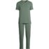 Men's Short Sleeve Cooling Knit V-Neck Pajama Set, Front