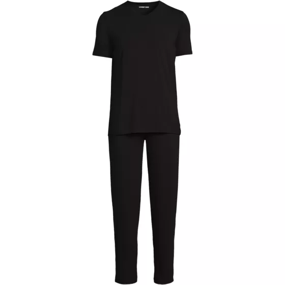 Men's Short Sleeve Cooling Knit V-neck Pajama Set - primary