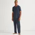 Men's Short Sleeve Cooling Knit V-Neck Pajama Set, Front
