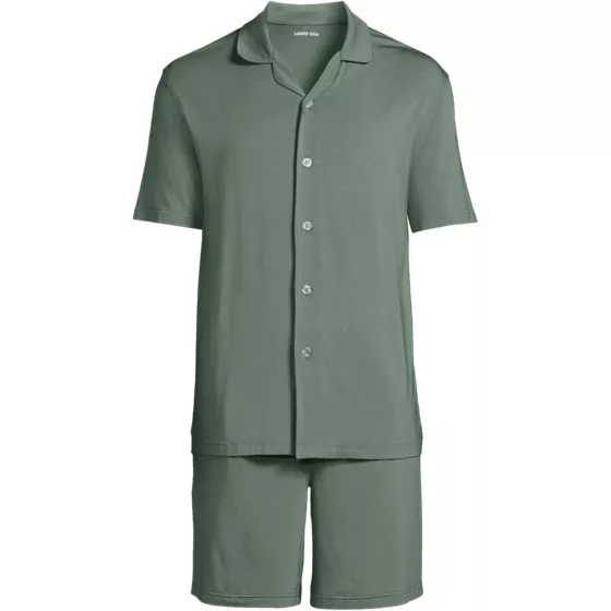 Men's Short Sleeve Cooling Knit Pajama Short Set - primary