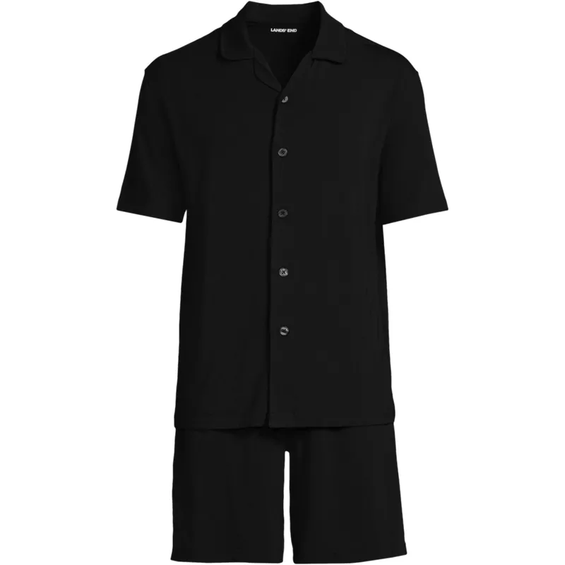 Men's Short Sleeve Cooling Knit Pajama Short Set, Front