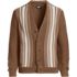 Men's Long Sleeve Vertical Stripe Cotton Blend Cardigan, Front