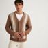 Men's Long Sleeve Vertical Stripe Cotton Blend Cardigan, alternative image