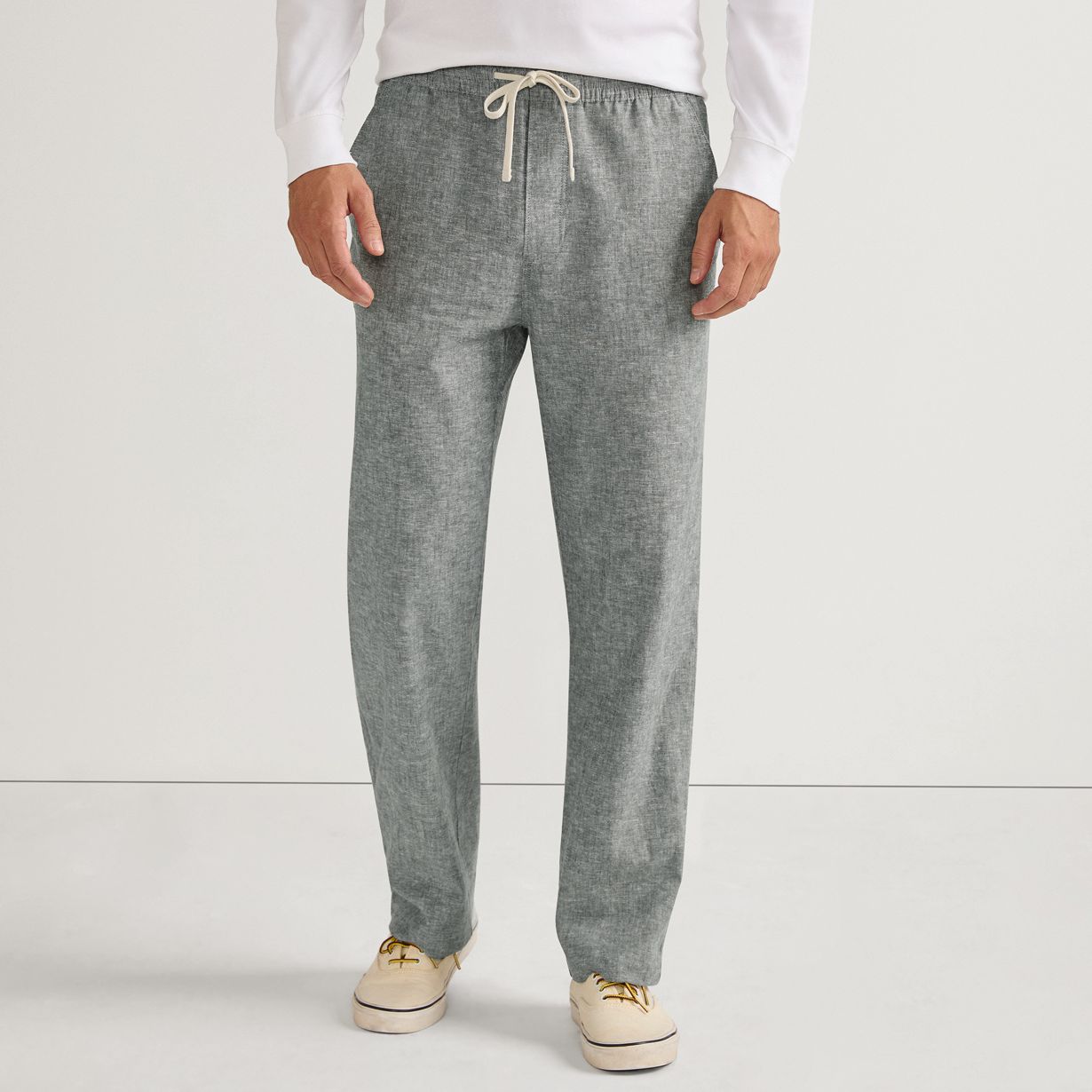 Men's Linen Cotton Relaxed Deck Pants