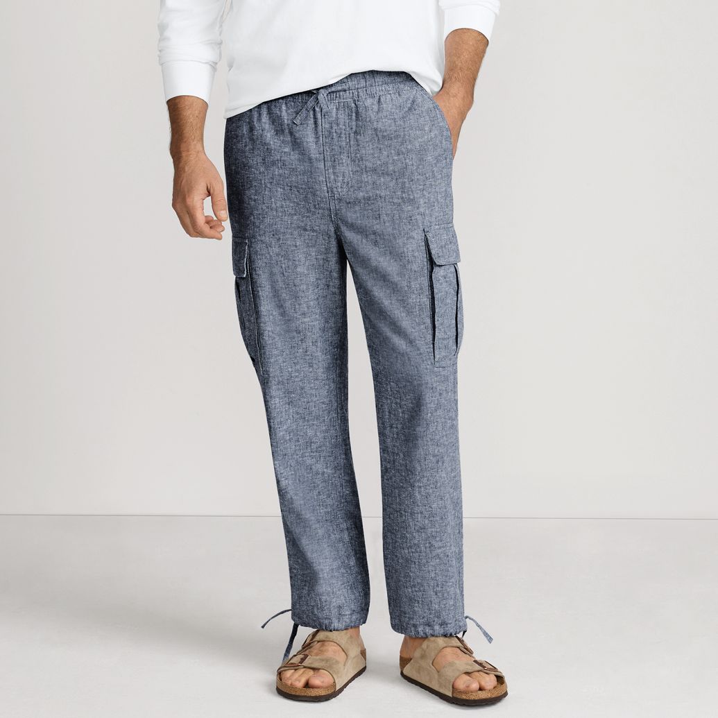 Men's Linen Cotton Cargo Pants