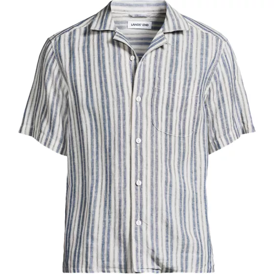 Men's Big Short Sleeve Linen Hawaiian Camp Collar Shirt - primary