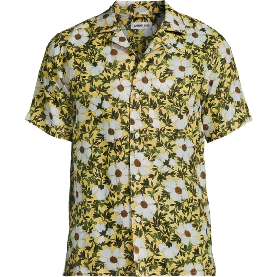 Men's Short Sleeve Linen Hawaiian Camp Collar Shirt - primary