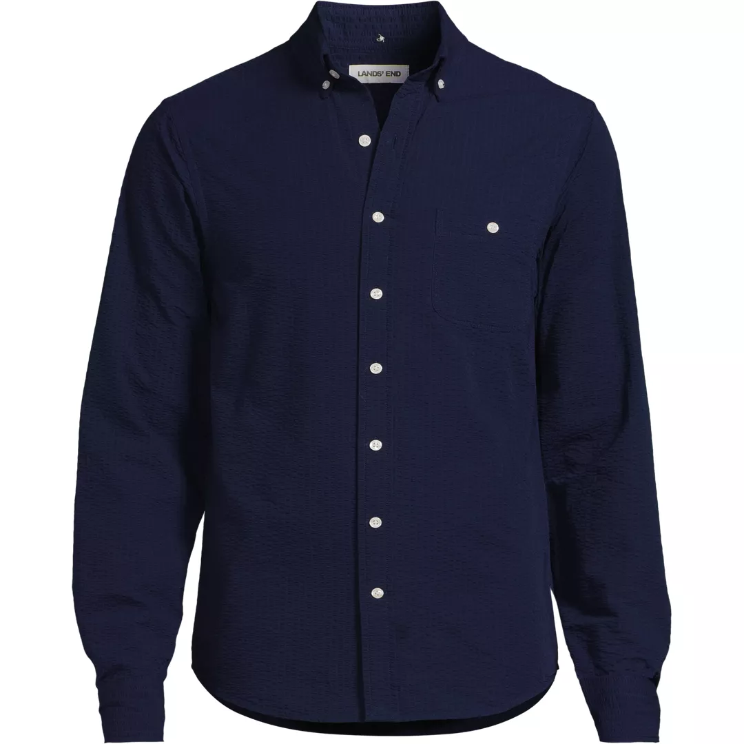 Men's Long Sleeve Seersucker Shirt