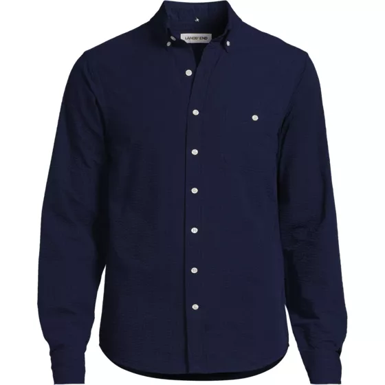 Men's Long Sleeve Seersucker Shirt - primary