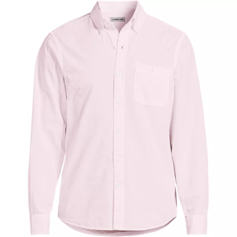 Men's Long Sleeve Seersucker Shirt, Front