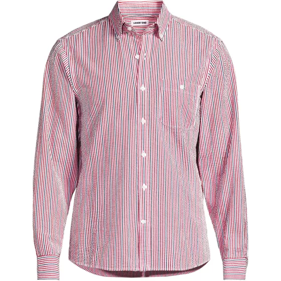 Men's Long Sleeve Seersucker Shirt - primary