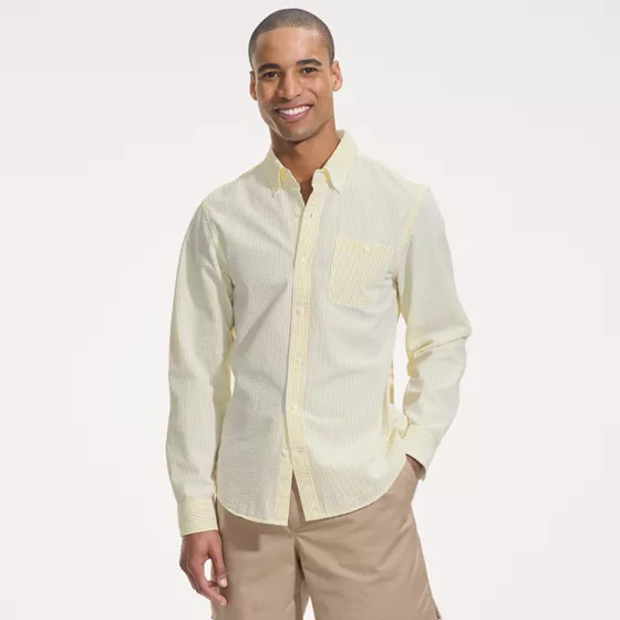 Men's Long Sleeve Seersucker Shirt - primary