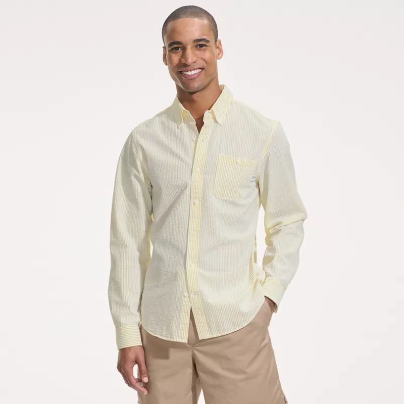 Men's Tall Long Sleeve Seersucker Shirt, alternative image