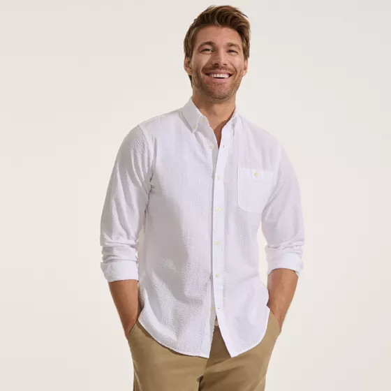 Men's Long Sleeve Seersucker Shirt - primary