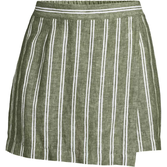 Women's Plus Size Linen Above the Knee Skort - primary