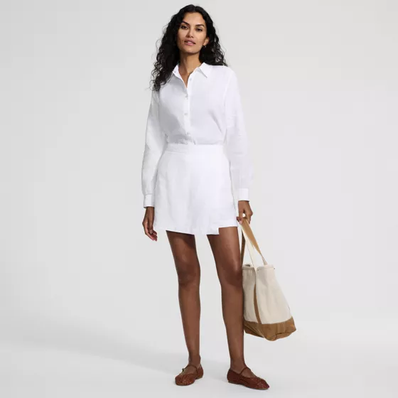 Women's Linen Above the Knee Skort - primary
