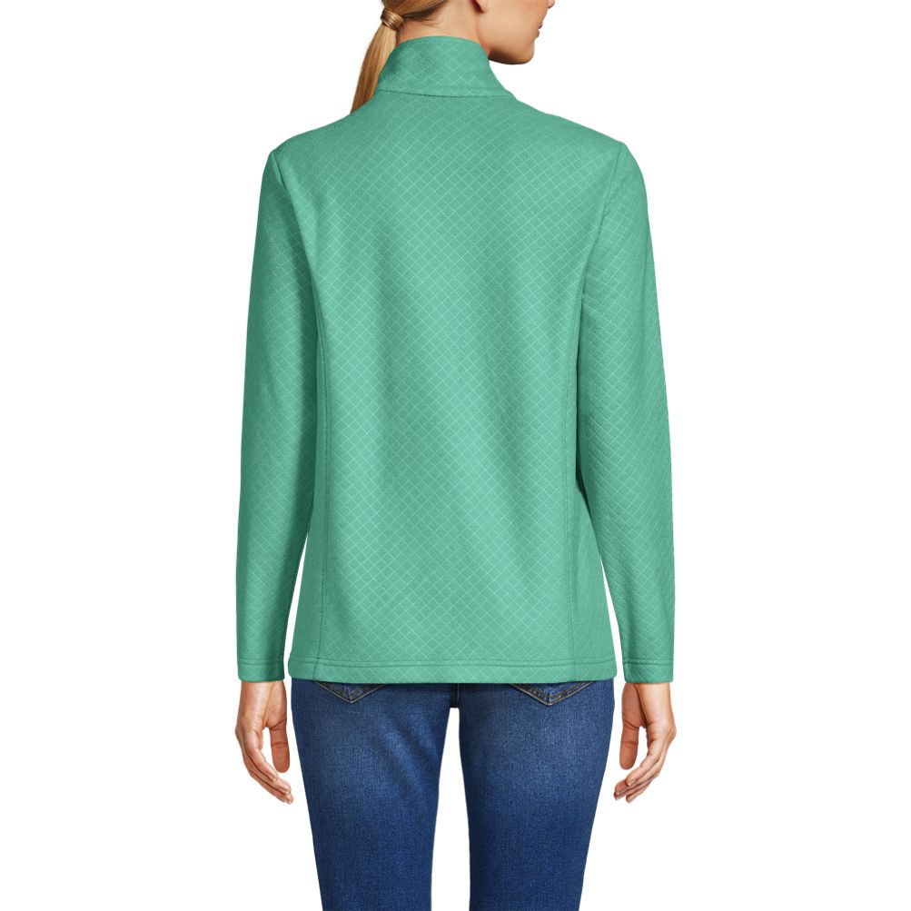 Women's Embossed Quarter Zip Fleece Pullover | Lands' End