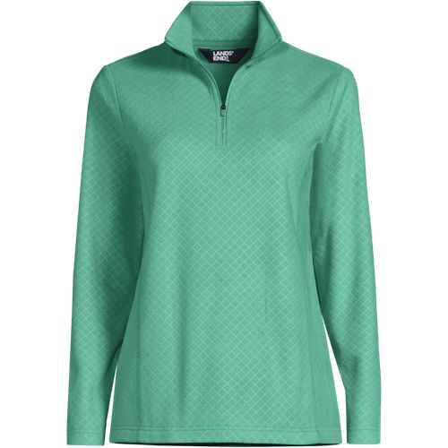 Women's Embossed Quarter Zip Fleece Pullover | Lands' End
