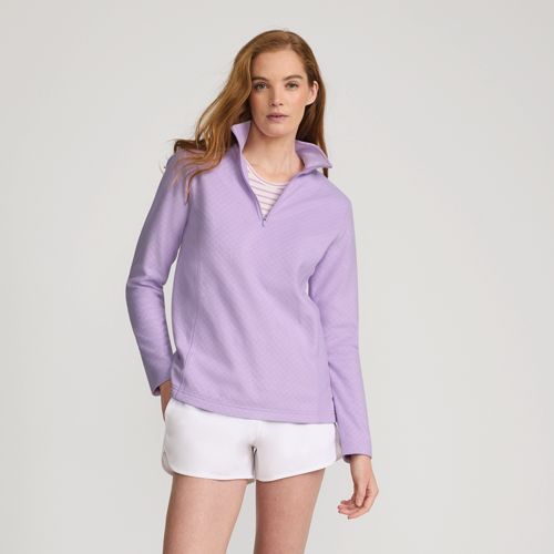 Women's Embossed Quarter Zip Fleece Pullover - image 3