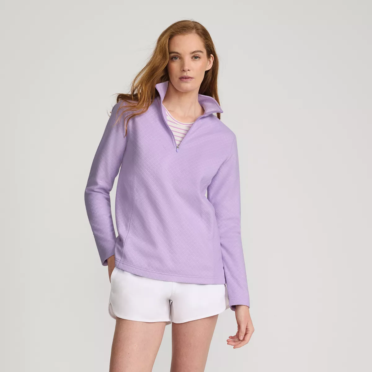 Women's Embossed Quarter Zip Fleece Pullover