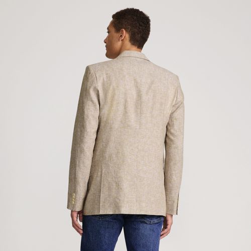 Men's Linen Blend Tailored Blazer, Back