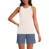 Women's Drapey Rib Fitted Henley Tank Top, Front