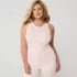 Women's Drapey Rib Fitted Henley Tank Top, Front