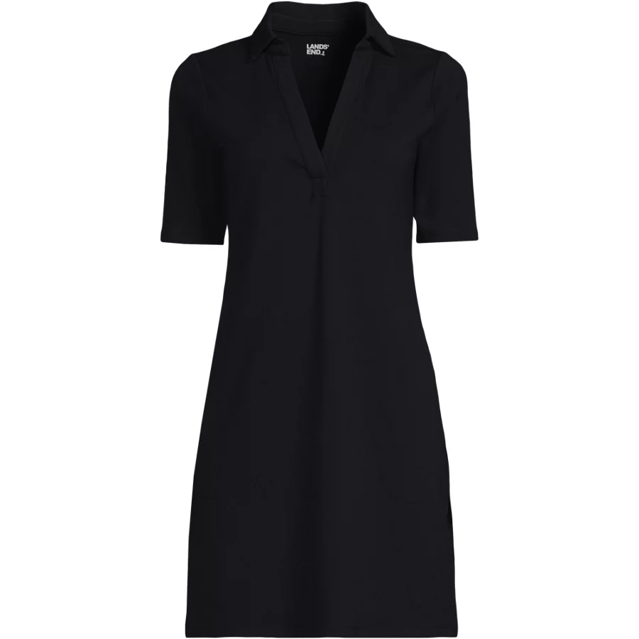 Women's Starfish Elbow Sleeve Polo Dress