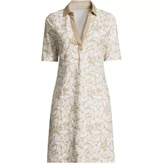 Women's Starfish Elbow Sleeve Polo Dress - primary