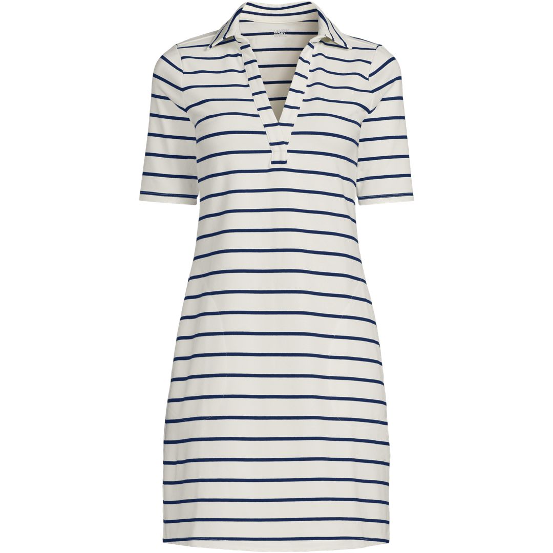Women's Starfish Elbow Sleeve Polo Dress