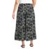 Women's Plus Size Creaseless High Rise Palazzo Crop Pants, Back