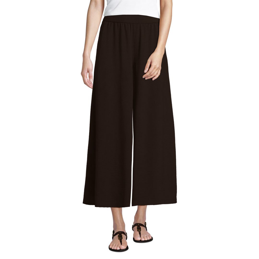 Women's Creaseless High Rise Palazzo Crop Pants