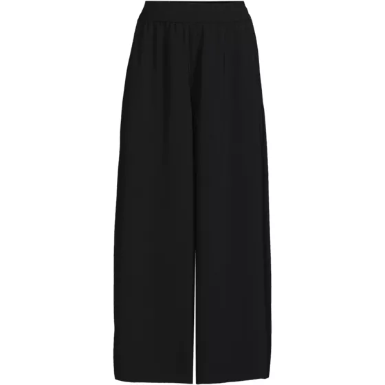 Women's Plus Size Creaseless High Rise Palazzo Crop Pants - primary