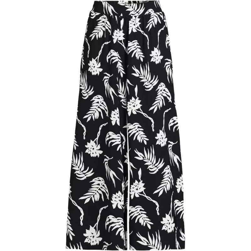 Women's Plus Size Creaseless High Rise Palazzo Crop Pants, Front