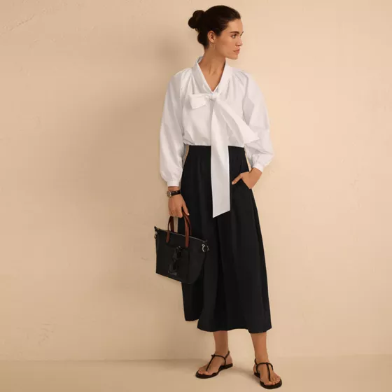 Women's Tall Creaseless High Rise Palazzo Crop Pants - primary
