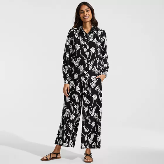 Women's Tall Creaseless High Rise Palazzo Crop Pants - primary