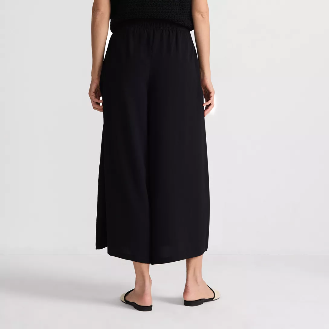 Women's Creaseless High Rise Palazzo Crop Pants