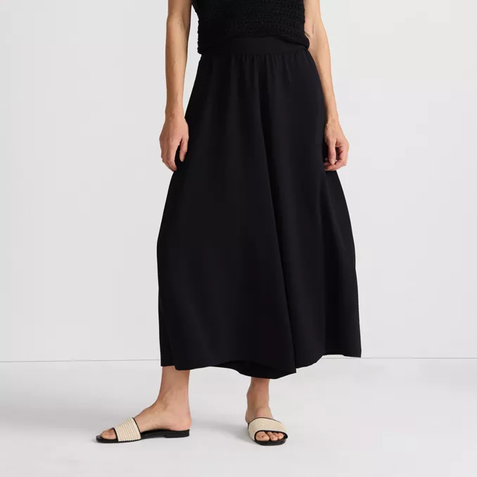 Women's Creaseless High Rise Palazzo Crop Pants