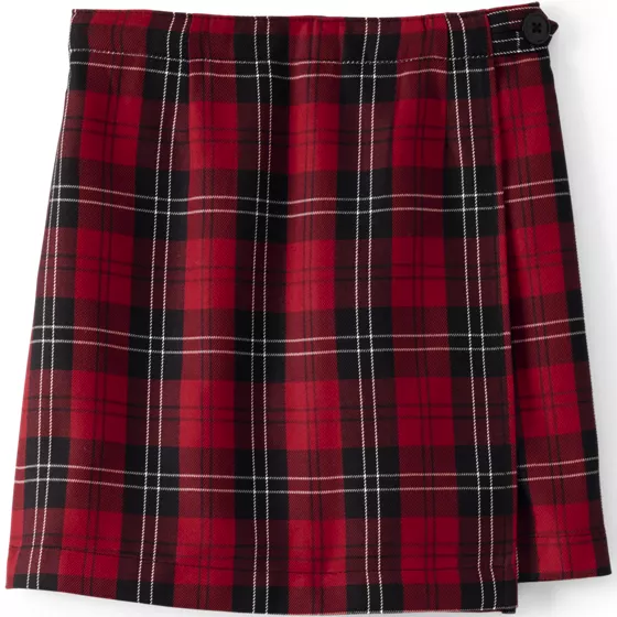 Girls Plaid A Line Tab Skort Top of Knee - primary