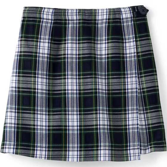 Girls Plaid A Line Tab Skort Top of Knee - primary