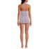 Women's Pique Halter Ruffle Hem Mini Swim Dress Swimsuit, Back