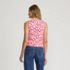 Women's Fine Gauge Eyelash Printed Sleeveless Sweater - Set Top, Back