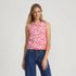 Women's Fine Gauge Eyelash Printed Sleeveless Sweater - Set Top, Front