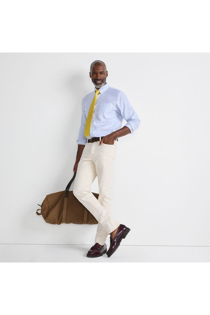 Lands' End Men's Slim Fit Stretch Jeans In Ivory